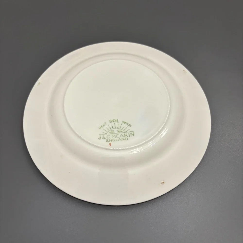 JG MEAKIN appetiser plates 6” SOL SUN 391413 FLORAL lot of 4 VNTG made England